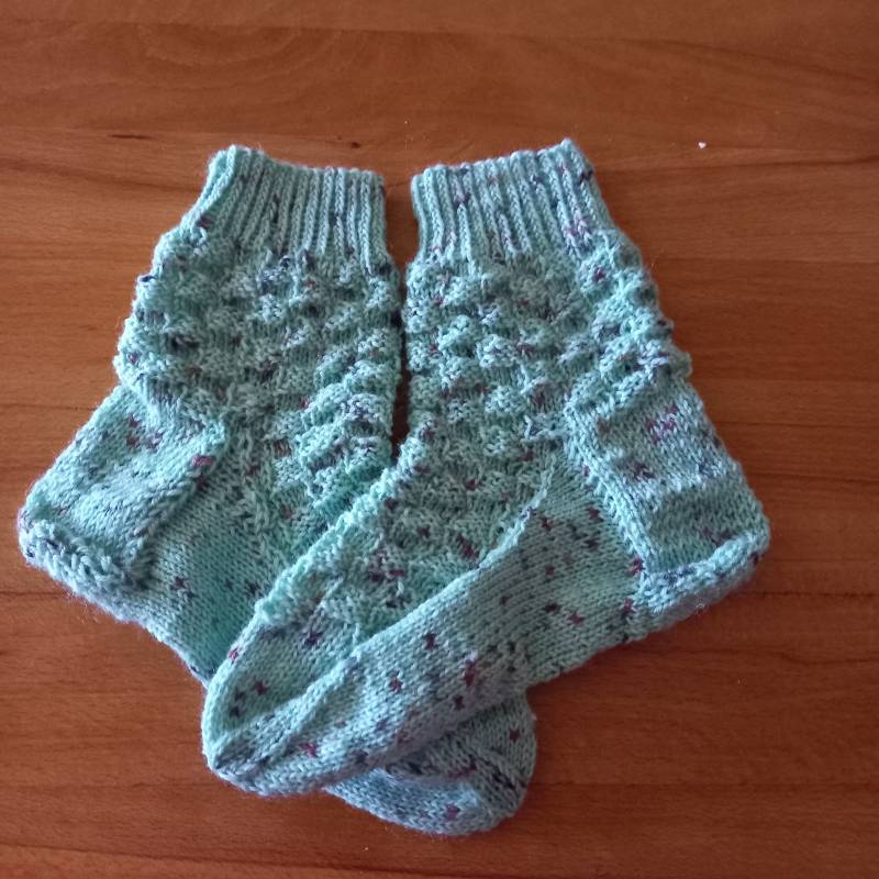 Socken Handgestrickt Für Kinder, Gr. 34/35, Strukturmuster von StricknudelEva