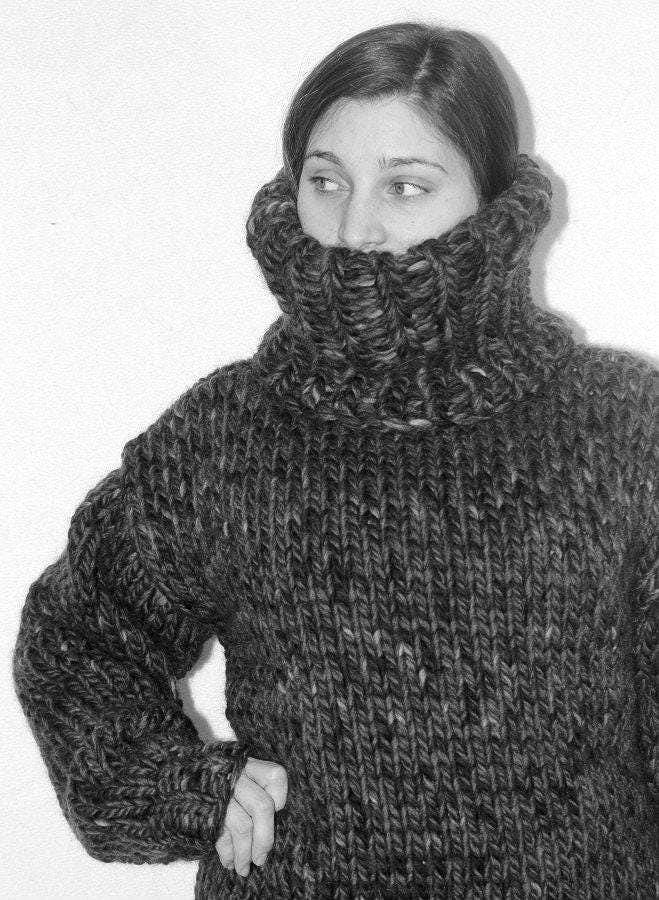 Grobstrick Rollkragenpullover Multicolor Schurwolle Wolle Strickpullover Wollpullover Dicker Pullover Für Männer Gestrickt Strickolino von Strickolino