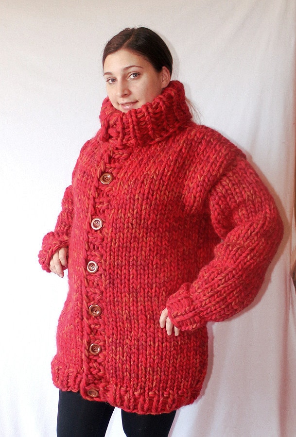 Strickjacke Weiche Grobstrick Jacke Cardigan Für Männer Hand Gestrickt By Strickolino von Strickolino