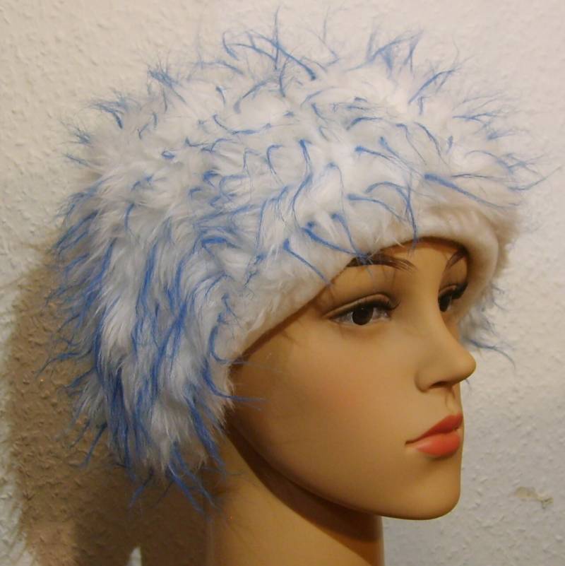 Mütze Weiß Blau von Stricktiere