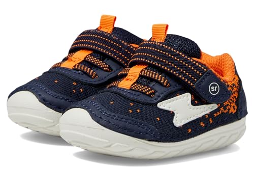 Stride Rite Unisex-Baby Sm Zips Runner Sneaker, Marineblau/Orange, 3.5 Wide Infant von Stride Rite