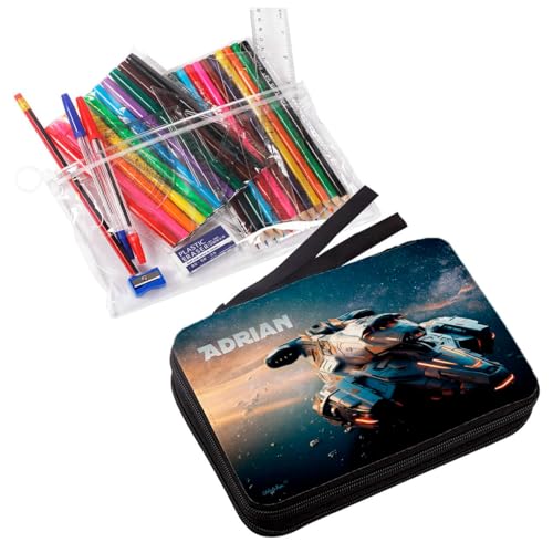 Striefchen® Federmappe für Teenager/mit Namen personalisiert und Erstaustattung gefüllt Raumjäger von Striefchen