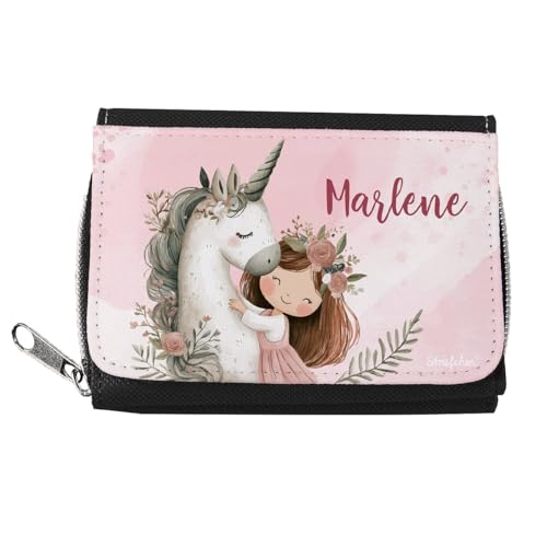 Striefchen® Geldbörse für Mädchen personalisierbar mit zauberhaftem Motiv und Wunschname (Einhorn) von Striefchen