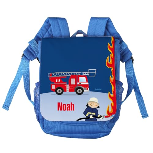 Striefchen® Kinder-Rucksack mit Namen - Feuerwehr - ideal für den Kindergarten von Striefchen