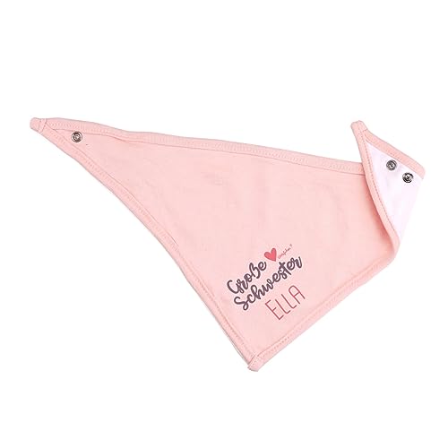 Striefchen® Rosa Dreieckstuch - Kleine Schwester/Große Schwester - mit Namensaufdruck Rosa Große Schwester von Striefchen