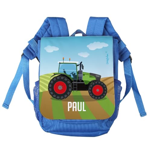 Striefchen® Rucksack für Kinder - Motiv: Traktor - mit Namen des Kindes von Striefchen