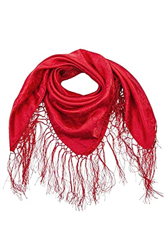 Striessnig Damen Trachten-Dreiecktuch Seide mit Fransen rot, 018 rot, unisize von Striessnig
