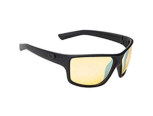Strike King Polbrille für Raubfischangler S11 Optics Sunglasses, Modell:gelb silberfarbende Gläser/matt schwarzer Rahmen von Strike King