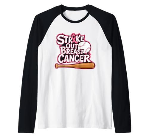 Strike Out Brustkrebs Baseball Krieger Männer Frauen Raglan von Strike Out Breast Cancer Baseball Women Graphics