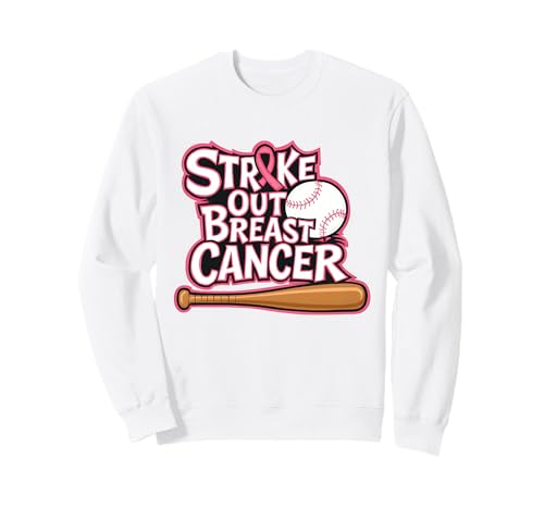 Strike Out Brustkrebs Baseball Krieger Männer Frauen Sweatshirt von Strike Out Breast Cancer Baseball Women Graphics
