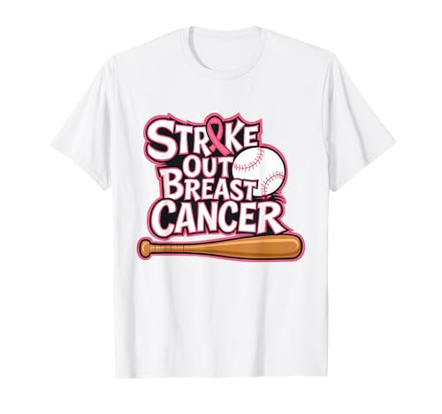 Strike Out Brustkrebs Baseball Krieger Männer Frauen T-Shirt von Strike Out Breast Cancer Baseball Women Graphics