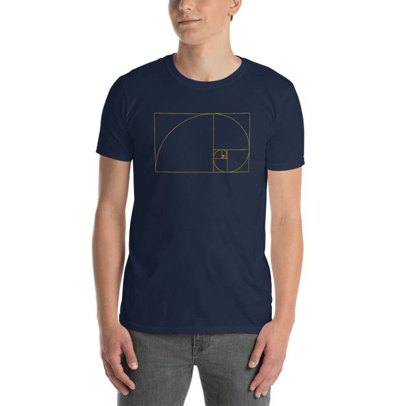 Fibonacci Spirale Kreis Geometrie Mathe Lehrer Schüler Geschenk T-Shirt von StrikeAChordClothing
