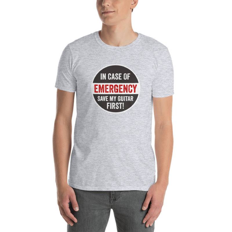 Im Notfall Speichern Sie Meine Gitarre Erste Lustige Musiker Humor Geschenk T-Shirt von StrikeAChordClothing