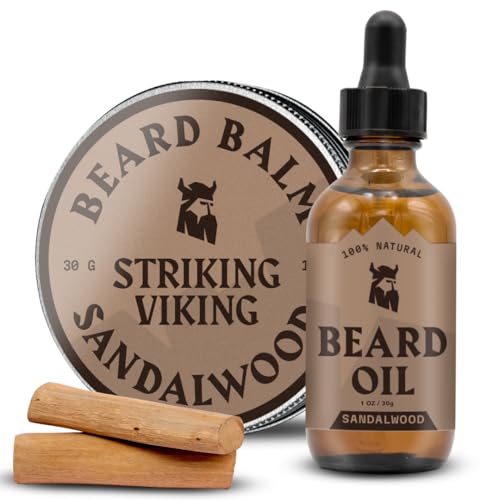 Striking Viking Bartöl und Bartbalsam - Bartpflege-Set für Männer mit natürlichem Bartöl und Bartbalsam-Spülung - angereichert mit Argan- und Jojobaöl, Sandelholz Striking Viking Bartöl und Bartbalsam - Bartpflege-Set für Männer mit natürlichem Bartöl und Bartbalsam-Spülung - angereichert mit Argan- und Jojobaöl, Sandelholz von Striking Viking