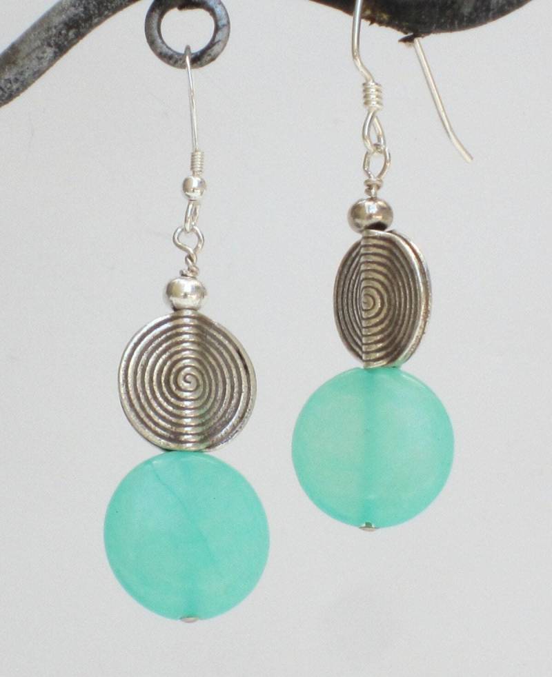 Blau Ohrringe Handgemachte Silber Und Anhörungen von StringUsAlong