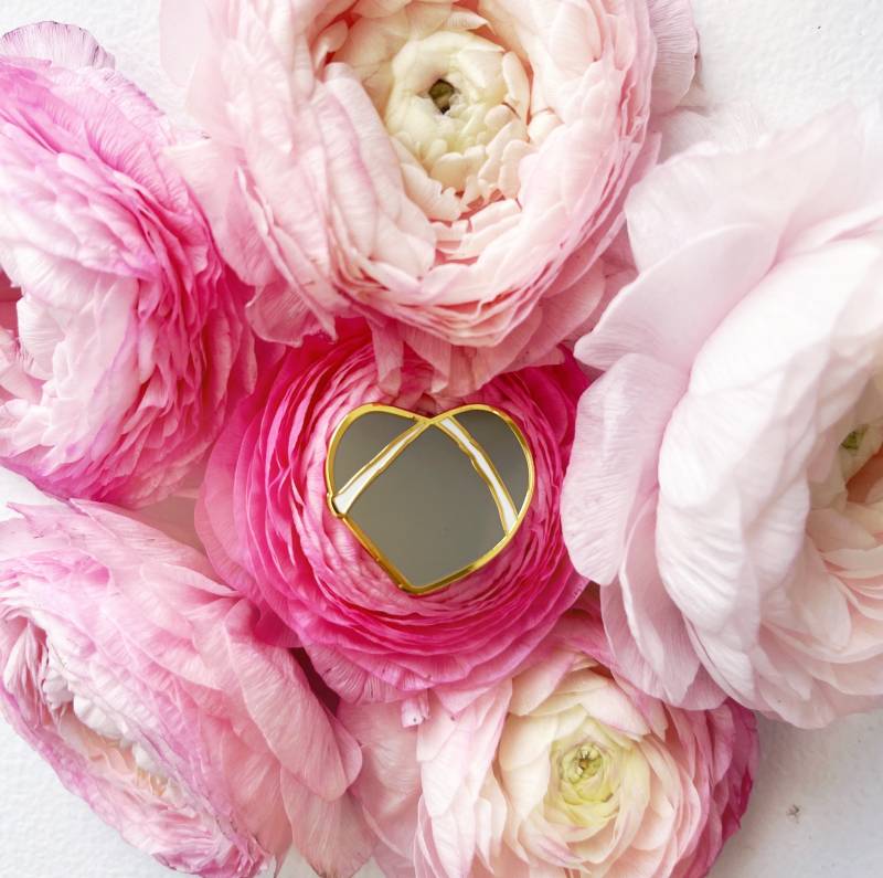 Herzförmiger Stein, Glücksstreifen, Harter Emaille-Pin, Für Naturliebhaber Herzförmiger Stein, Glücksstreifen, Harter Emaille-Pin, Für Naturliebhaber von StripedStoneDesignCo