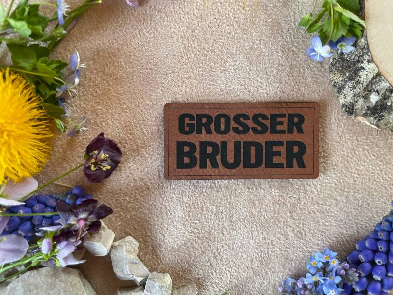 Lederlabel #130 Grosser Bruder, Aufnäher, Patch, Label, Kunstleder von Stritzikistl