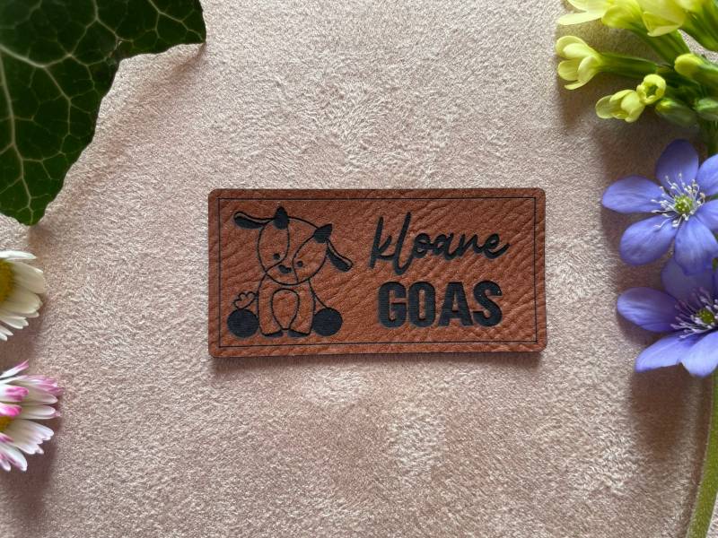 Lederlabel #56 Kloane Goas, Patch, Aufnäher, Label, Tüddel, Kunstleder Lederlabel #56 Kloane Goas, Patch, Aufnäher, Label, Tüddel, Kunstleder von Stritzikistl