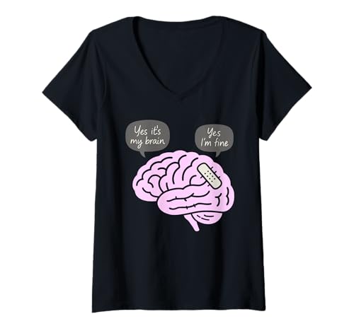 Damen Gehirnverletzungen Survivor Neuro Resilience Recovery Awareness T-Shirt mit V-Ausschnitt von Stroke Concussion Neural Rehab Brain Strength