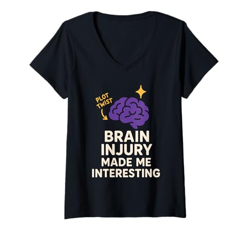 Damen Gehirnverletzungen Survivor Neuro Resilience Recovery Awareness T-Shirt mit V-Ausschnitt Damen Gehirnverletzungen Survivor Neuro Resilience Recovery Awareness T-Shirt mit V-Ausschnitt von Stroke Concussion Neural Rehab Brain Strength