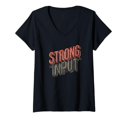 Damen Ziemlich Starkes Eingabesprachzeichen T-Shirt mit V-Ausschnitt von Strong Input Outfit