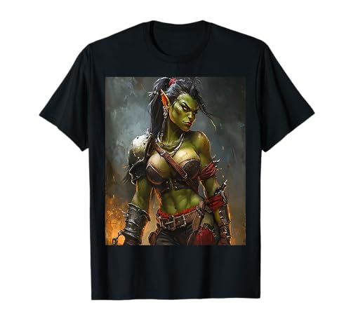 Orc Girl Pinup Rollenspiel Mittelalter Fantasy Frau Modell Kunst T-Shirt Orc Girl Pinup Rollenspiel Mittelalter Fantasy Frau Modell Kunst T-Shirt von Strong Orc Woman Rogue Warrior Sexy Gamer Gifts