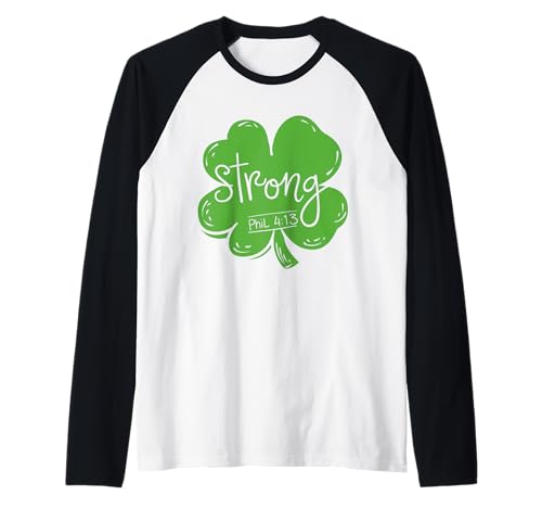 Strong Shamrock St Patricks Day T-Shirt Herren Irish Clover Raglan von Strong St Patrick's Day Irish Shamrock Women Men