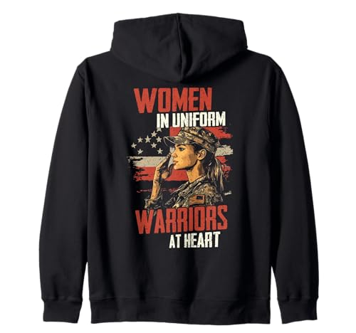 Frauen in Uniform Warriors at Heart Design Kapuzenjacke von Strong Women Military Pride by NLTS
