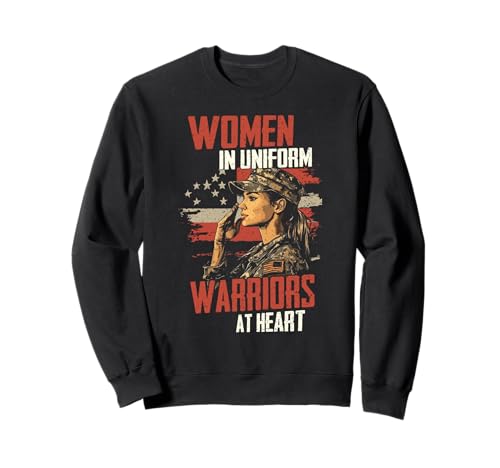 Frauen in Uniform Warriors at Heart Design Sweatshirt von Strong Women Military Pride by NLTS