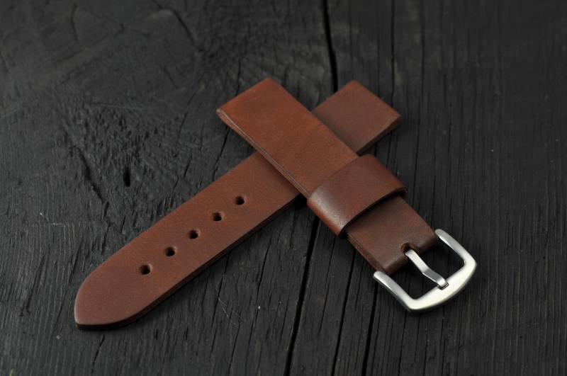 Handgefertigt Leder Herrenarmband Braun 16mm 18mm 20mm 21mm 22mm 24mm 26mm Uhrenarmband von StrongHorseCraft