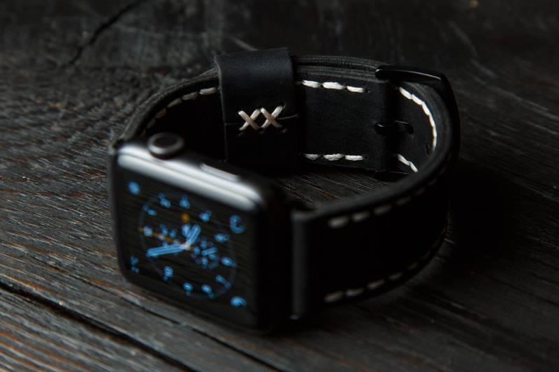 Handgefertigtes Lederarmband Für Apple Watch 45mm 41mm 44mm 40mm Series 7 6 5 4 3 von StrongHorseCraft