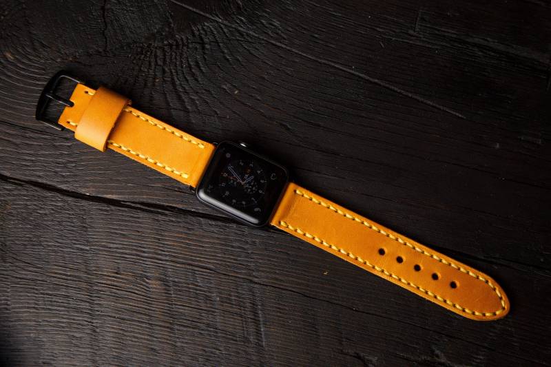 Handgefertigtes Lederarmband Für Apple Watch Band, Armband 45mm 41mm 44mm 40mm, Uhrenarmband Series 7 6 5 4 3 von StrongHorseCraft