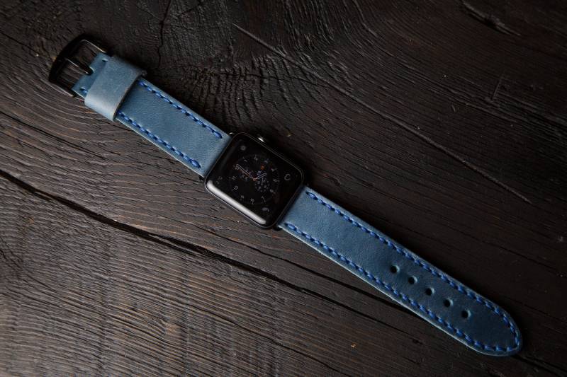 Handgefertigtes Lederarmband Für Apple Watch Band, Armband 45mm 41mm 44mm 40mm, Uhrenarmband Series 7 6 5 4 3 von StrongHorseCraft