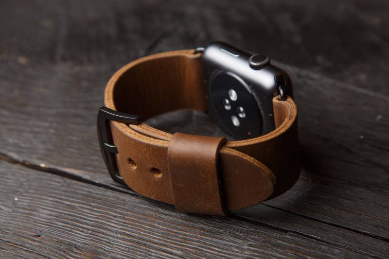 Handgefertigtes Lederarmband Für Apple Watch Band, Armband 45mm 41mm 44mm 40mm, Uhrenarmband Series 7 6 5 4 3 von StrongHorseCraft