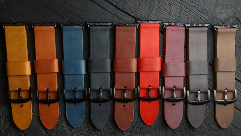 Handgefertigtes Lederarmband Für Apple Watch Band, Armband 45mm 41mm 44mm 40mm, Uhrenarmband Series 7 6 5 4 3 von StrongHorseCraft