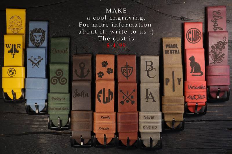 Machen Sie Ein Cooles Gravurleder. Personalisiertes Leder. Geprägtes Handgemachtes Personalisiertes Lasergravur. Monogramm Auf Leder von StrongHorseCraft