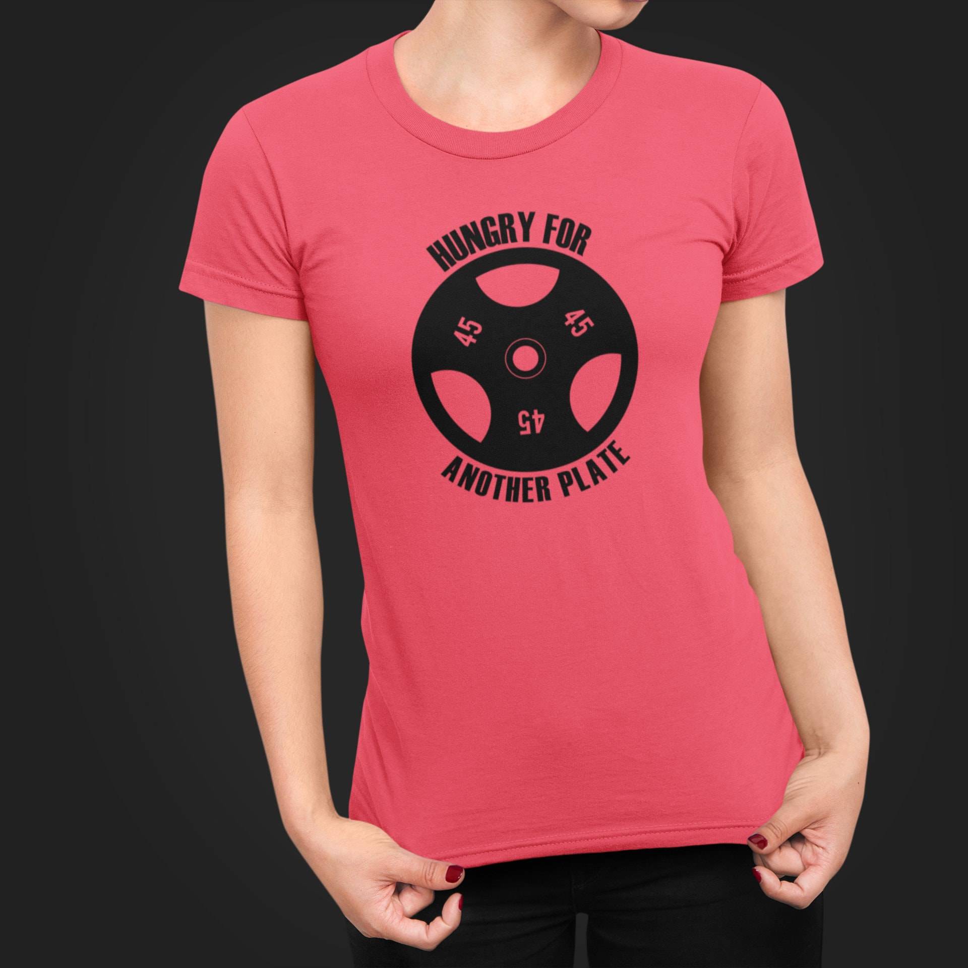 Hungrig Nach Einer Weiteren Platte Frauen Lustige Gym Shirt Workout Lässig von StrongNerdGymGear