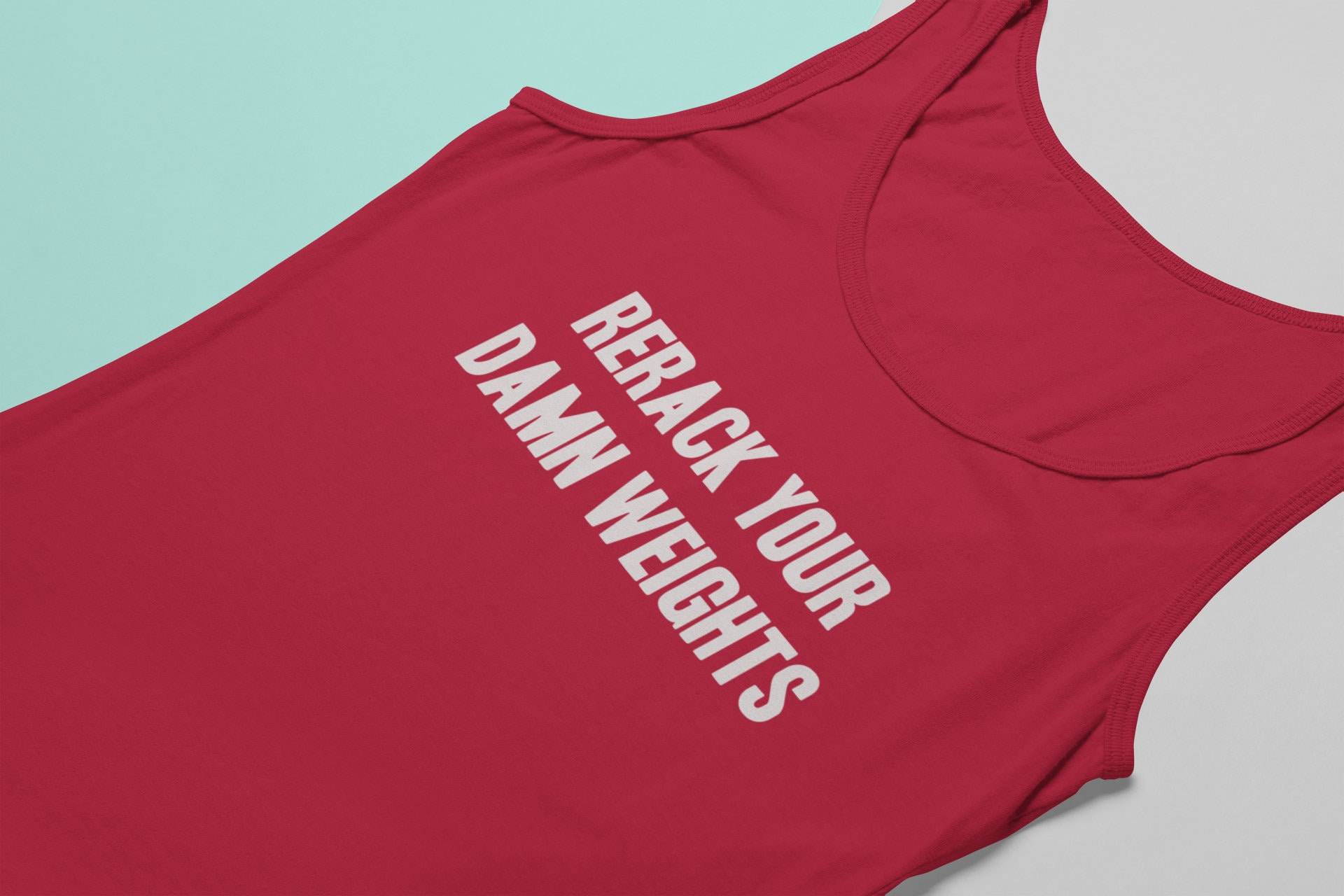 Rerack Your D Mn Gewichte Lustiges Gym Tank Unisex Baumwolle Workout Casual von StrongNerdGymGear