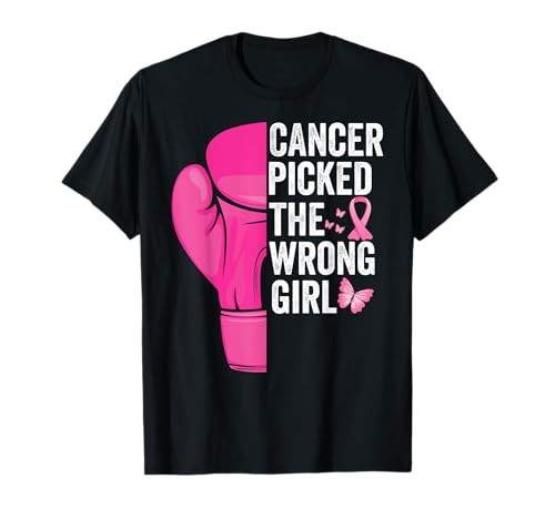 Krebs hat das falsche Mädchen ausgewählt Brustkrebsbewusstsein Unterstützung T-Shirt Krebs hat das falsche Mädchen ausgewählt Brustkrebsbewusstsein Unterstützung T-Shirt von Stronger Than Cancer Wear