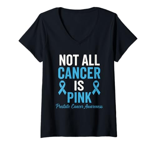 Damen Nicht alle Krebsarten sind rosa Prostatabewusstsein T-Shirt mit V-Ausschnitt Damen Nicht alle Krebsarten sind rosa Prostatabewusstsein T-Shirt mit V-Ausschnitt von Strongest Ribbon Support Message