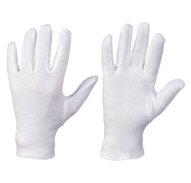 Stronghand Baumwollhandschuhe 12 Paar weiß Trikot Handschuhe Trikothandschuhe Servicehandschuhe von Stronghand