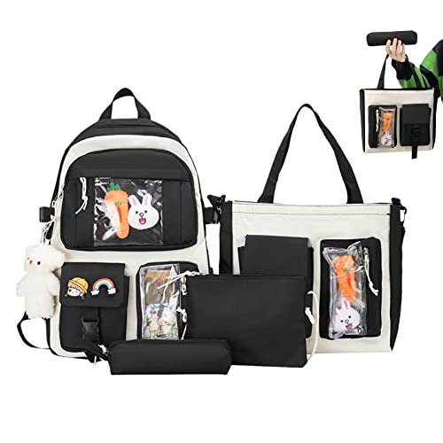 Mädchen Rucksack Set 4 In 1 Schulrucksack Mädchen Kinderrucksack Teenager Schultasche Mit Federmäppchen Für Mädchen Grundschule Ranzen Reiserucksack Mit Umhängetasche Für Kinder Und Erwachsene von Stronrive