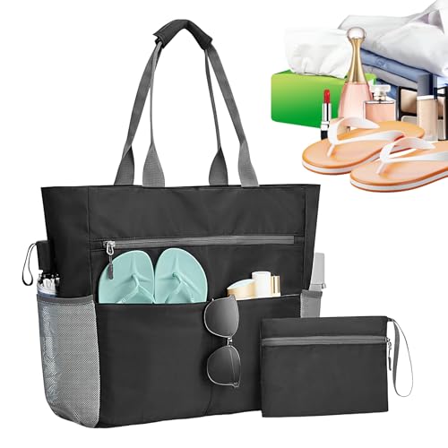 Strandtasche - Allround wasserdichte Tragetasche | Organizer Sanddicht Faltbare Tasche Mit Platz Für Urlaub Wasserflaschen Sonnenbrille Pool Frauen Ausflug Boot Reisen von Stronrive