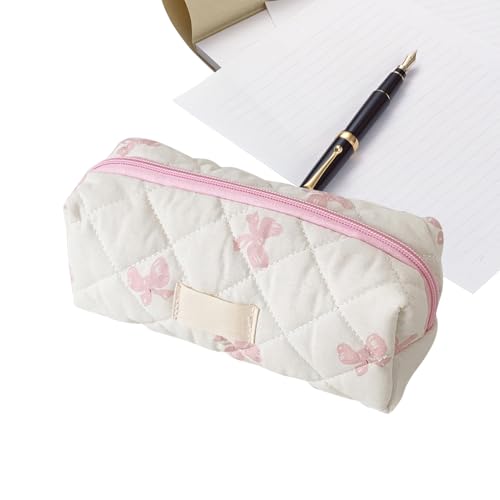 Stronrive Ästhetischer Bleistiftkoffer, ästhetischer Bleistiftbeutel - Bogenmuster Stiftspeichertasche | Schulmaterial für Mädchenjungen, kosmetische Organisator, tragbarer Make -up -Beutel von Stronrive