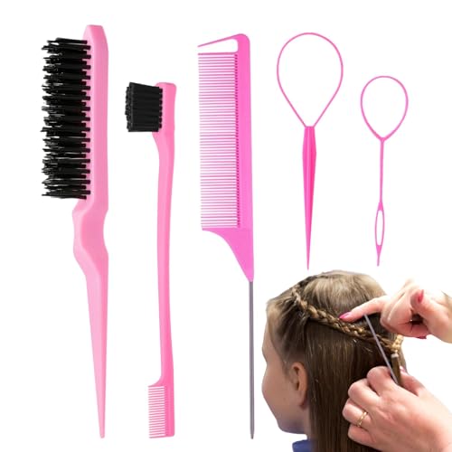Stronrive Haarflechtset, Haarschleifen-Styling-Tool | Haarflechtwerkzeug für Frauen - Tragbares Haarschlaufen-Werkzeugset für Frauen, 5-teiliges Haarflechtwerkzeug, Schwanzflechtwerkzeug für das von Stronrive