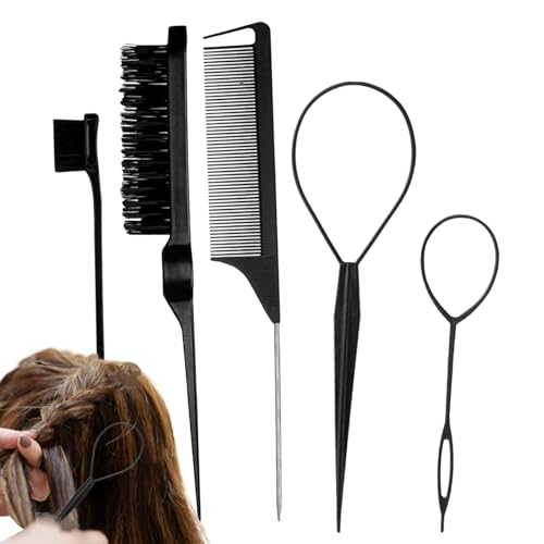 Stronrive Haarschleifen-Styling-Werkzeug, Haarflechtwerkzeuge | Haarflechtwerkzeug für Frauen | Tragbares Haarschlaufen-Werkzeugset für Frauen, 5-teiliges Haarflechtwerkzeug, Schwanzflechtwerkzeug für von Stronrive