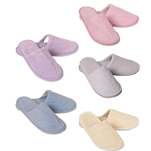 Stronrive Hotelslipper 5 Paar Hotelschlappen Einweg Hausschuhe Waschbar Badeslipper Gästehausschuhe Gastpantoffeln Badeschlappen Einwegschlappen Unisex Schuhe für Hotelreisen von Stronrive