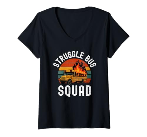 Damen Struggle Bus Squad Lustiger Struggle Bus-Humor T-Shirt mit V-Ausschnitt Damen Struggle Bus Squad Lustiger Struggle Bus-Humor T-Shirt mit V-Ausschnitt von Struggle Bus Humor Apparel Co.