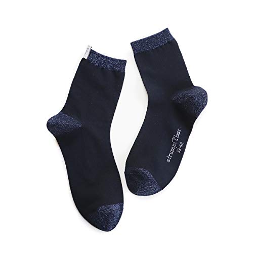 Strumpfbar Fashion Söckchen mit Glitzer „Fancy Fizz“ für Frauen. Aus Baumwolle mit Lurex in Ferse, Spitze und Bündchen. Perfekter Sitz durch Rippe im Schaft (navy, 39-42) von Strumpfbar