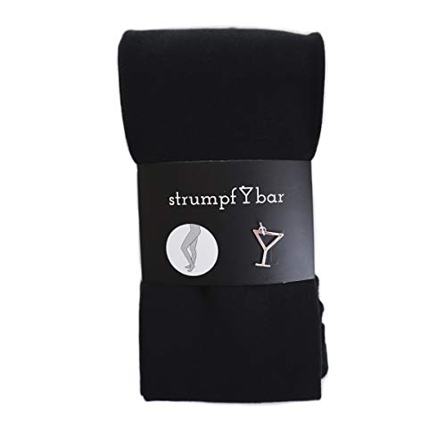 Strumpfbar Fashion blickdichte Thermo Strumpfhose in Schwarz mit Baumwollzwickel und Flachnaht (M) von Strumpfbar